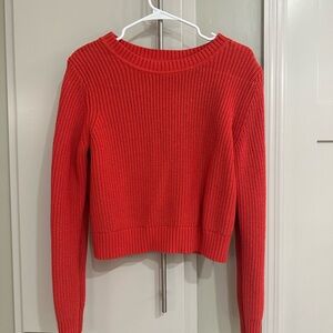 Banana Republic Cropped Crew Neck Sweater Chunky Knit